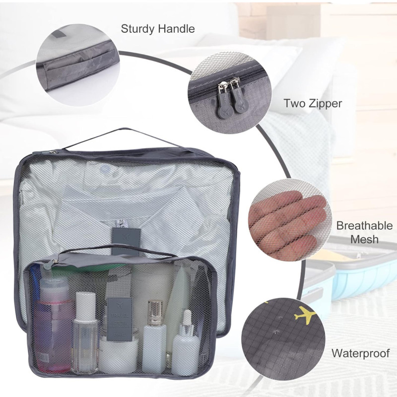 مجموعة منظم شنط السفر - 6 قطع سكاي تاتش مكعبات تخز...