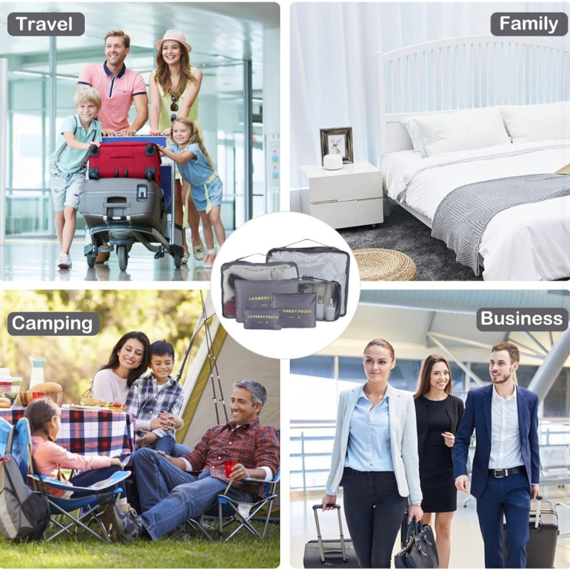 مجموعة منظم شنط السفر - 6 قطع سكاي تاتش مكعبات تخز...