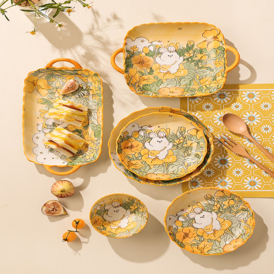 الكرتون أرنب المطبوعة أدوات المائدة السيراميك ، ال...