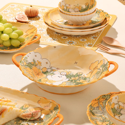 الكرتون أرنب المطبوعة أدوات المائدة السيراميك ، ال...