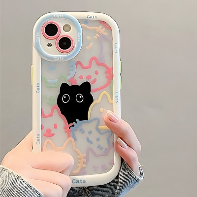 Cut Cat Aninal Phone Case For iPhone 13 Funda iPho...