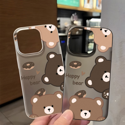 Soft TPU Matte Cute Bear Phone Case for iPhone 15...