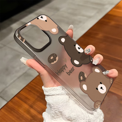 Soft TPU Matte Cute Bear Phone Case for iPhone 15...