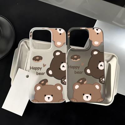 Soft TPU Matte Cute Bear Phone Case for iPhone 15...