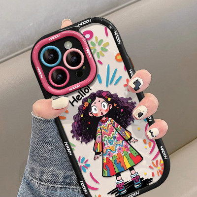Silicone Cartoon Girl Phone Case For iPhone 11 Fun...