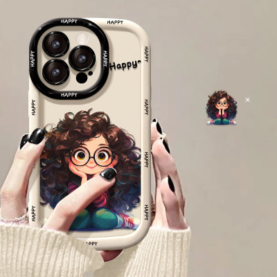 Silicone Cartoon Girl Phone Case For iPhone 11 Fun...