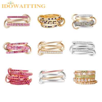 Mix Color Multi Pieces Stacking Engagement Band Li...