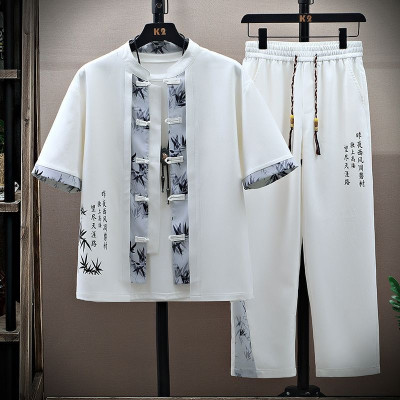 طقم قميص وبنطال بأكمام قصيرة