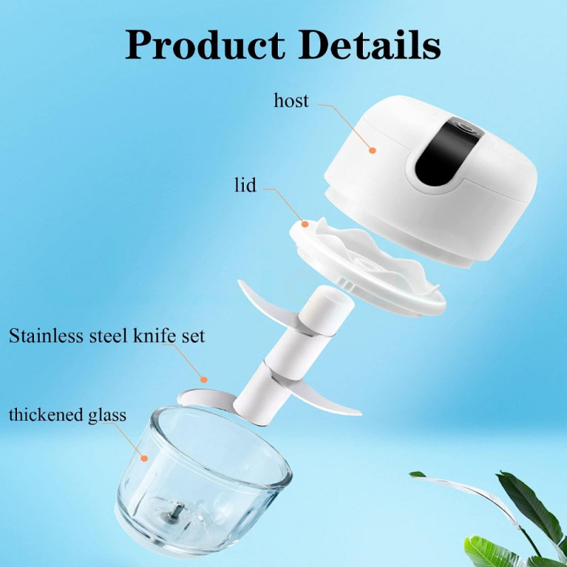 مفرمة كهربائية محمولة 350 مللي قابلة للشحن USB