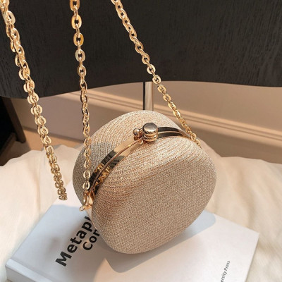 حقيبة يد معدنية لامعة على شكل قلب للنساء ، حقيبة ي...