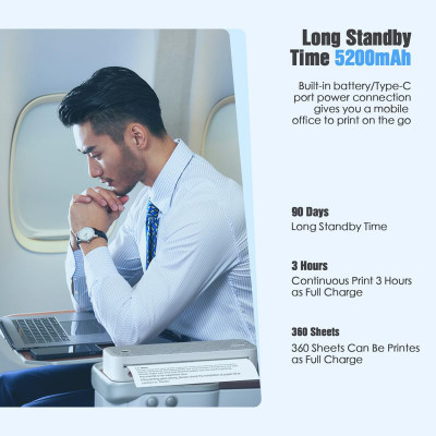 طابعة حرارية محمولة صغيرة PeriPage ، A40 ، ورقة A4...