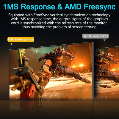 شاشة كمبيوتر Freesync ، شاشة مستقيمة منحنية VA ، I...