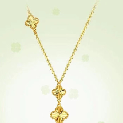 قلادة متكاملة فاخرة من الذهب الحقيقي عيار 24 قيراط...