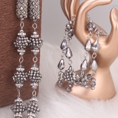 مجموعات مجوهرات الخرز الأفريقي الكريستالي البرتقال...