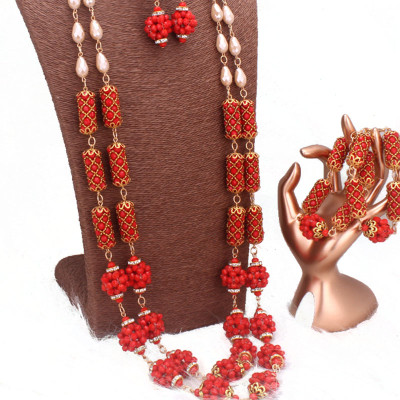 مجموعات مجوهرات الخرز الأفريقي الكريستالي البرتقال...