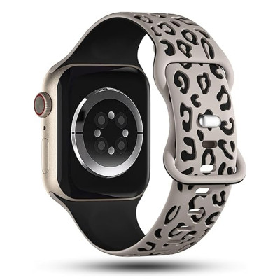حزام فهد لساعة أبل ، كوريا محفور ، سلسلة iWatch 9 ، 8 ، 7 ، SE ، 6 ، 5 ، 4 ، 3 ، 2 ، 1 Ultra 2 ، 45 ، 44 ، 49 ، 41 ، 41 ، 40