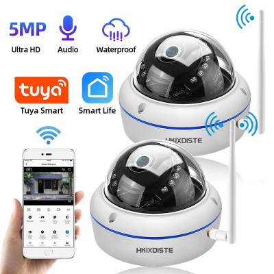 5MP تويا الحياة الذكية واي فاي الأمن كاميرا IP الخارجية مقاوم للماء كاميرا بشكل قبة لاسلكية للكشف عن الإنسان CCTV كاميرا مراقبة فيديو