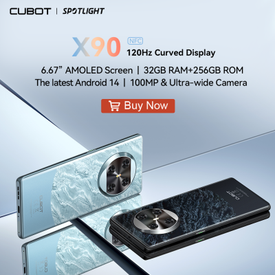 CUBOT X90، هاتف ذكي Android 14، شاشة AMOLED منحنية 6.67 بوصة 120 هرتز، ذاكرة وصول عشوائي 32 جيجابايت (16 جيجابايت + 16 جيجابايت ممتدة)، ذاكرة وصول عشوائي 256 جيجابايت، Helio G99، ثماني النواة،
