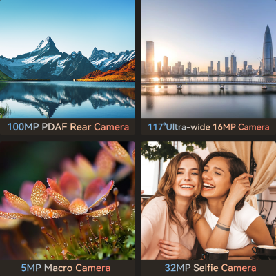 CUBOT X90، هاتف ذكي Android 14، شاشة AMOLED منحنية 6.67 بوصة 120 هرتز، ذاكرة وصول عشوائي 32 جيجابايت (16 جيجابايت + 16 جيجابايت ممتدة)، ذاكرة وصول عشوائي 256 جيجابايت، Helio G99، ثماني النواة،