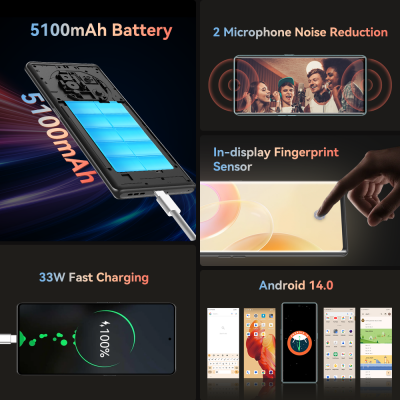 CUBOT X90، هاتف ذكي Android 14، شاشة AMOLED منحنية 6.67 بوصة 120 هرتز، ذاكرة وصول عشوائي 32 جيجابايت (16 جيجابايت + 16 جيجابايت ممتدة)، ذاكرة وصول عشوائي 256 جيجابايت، Helio G99، ثماني النواة،
