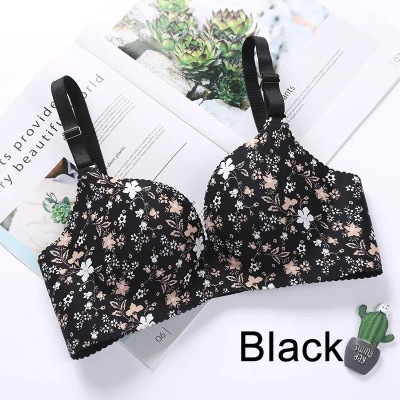 Women Flower Print Seamless Bra Sexy Lingerie Flor...