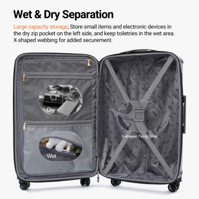 Urecity الفاخرة الرجعية 3 قطعة مجموعة الأمتعة فو ا...