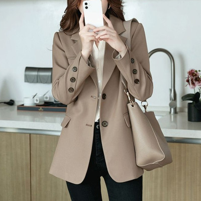 سترة أنيقة للمكتب واحدة الصدر للسيدات بتصميم أزرار...