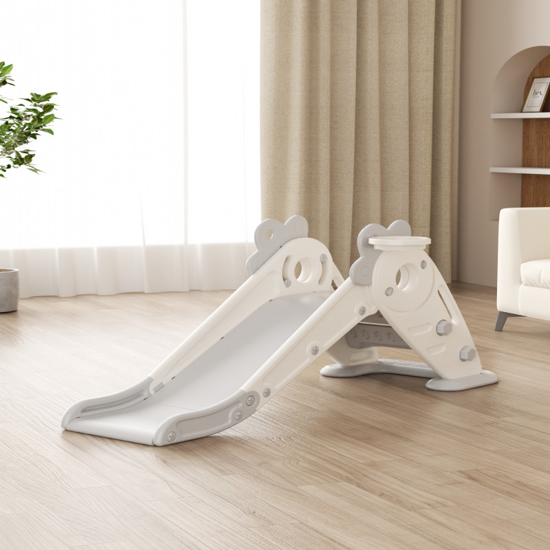 زحليقة قابلة للطي مع كرة سلة ,رمادي