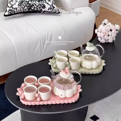 مجموعة وعاء شاي الزهور للاستخدام المنزلي، شموع عال...