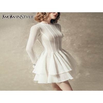 فساتين تنحيف مفرغة من TWOTWINSTYLE للنساء بياقة دا...