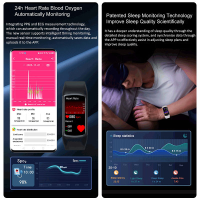 ساعة ذكية مع مراقبة معدل ضربات القلب للرجال والنسا...