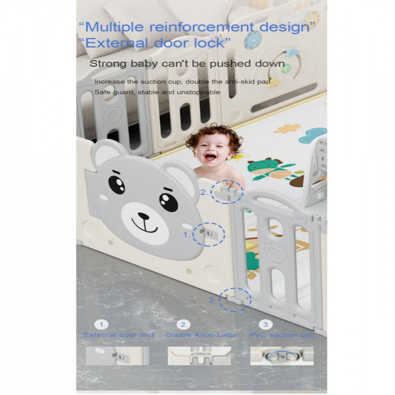 غرفة العاب أطفال دب مع كوخ كبير قابلة للطي 28-XG0-...