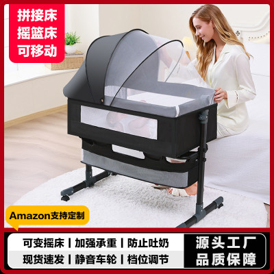 سرير أطفال حديثي الولادة متعدد الوظائف مع سرير متح...