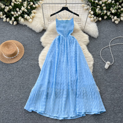 فستان طويل للشاطئ برباط عاري الظهر