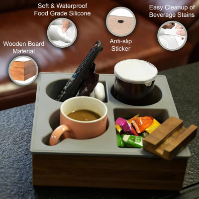 حامل الوجبات الخفيفة للأريكة، منظم أكواب الأريكة ا...