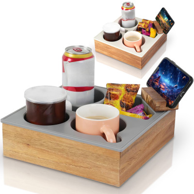 حامل مشروبات أريكة قابل للإزالة ، صينية أريكة يدوي...