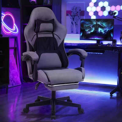 كرسي ألعاب Chulovs ، كرسي كمبيوتر مع مسند للقدم ود...
