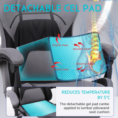 كرسي ألعاب Chulovs ، كرسي كمبيوتر مع مسند للقدم ود...