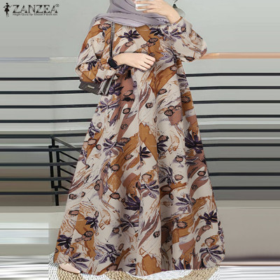 جلابية ZANZEA تصميم اوراق الشجر