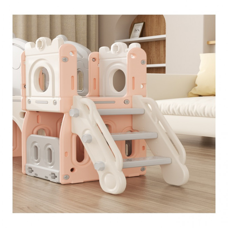 زحليقة ومرجيحة علي شكل برج مع جسر + إطار كروي وكرة...