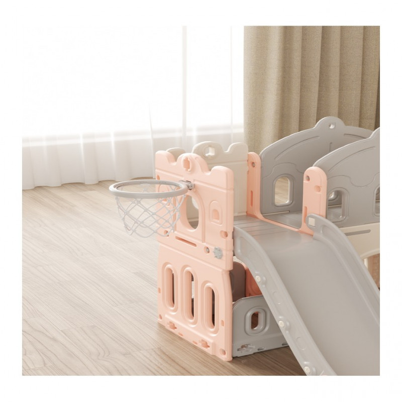 زحليقة ومرجيحة علي شكل برج مع جسر + إطار كروي وكرة...