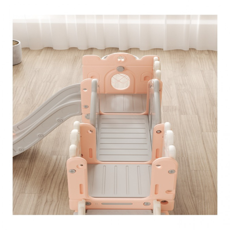 زحليقة ومرجيحة علي شكل برج مع جسر + إطار كروي وكرة...