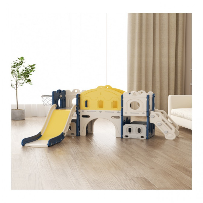 زحليقة ومرجيحة علي شكل برج مع جسر + إطار كروي وكرة...