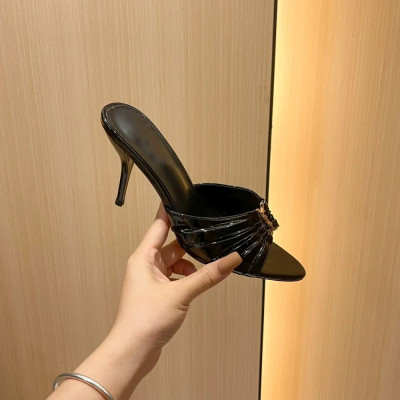 صنادل صيفية بكعب عالٍ للنساء، رأس مربع، حزام رفيع،...