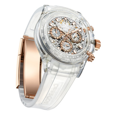 CEBRODZ كريستال كرونوغراف عالية الشفافية الياقوت س...