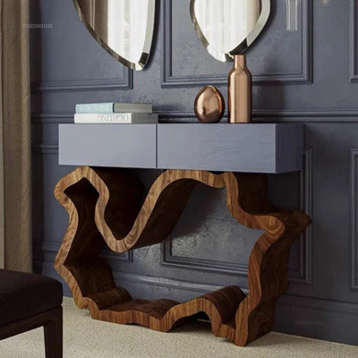 طاولة كونسول على شكل خاص لمدخل القاعة ، خشب صلب ،...