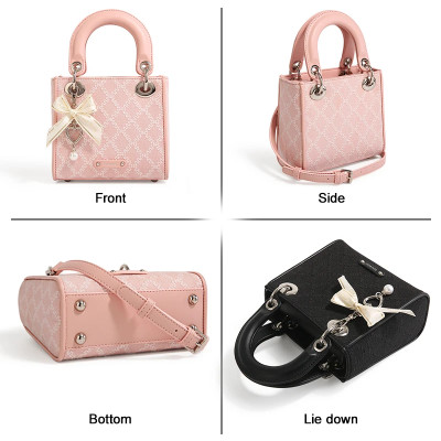 TOUTOU Argyle الجاكار حقيبة يد موضة القوس ديكور حق...