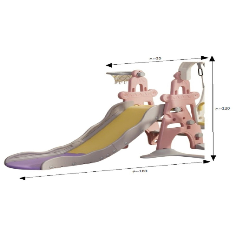 زحليقة علي شكل برج مع كرة سلة,180*35*120 سم