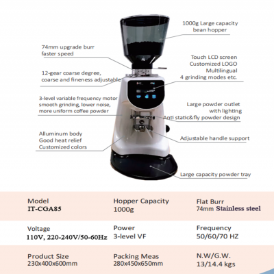 ITOP CGA85 74 مللي متر طاحونة كهربائية درجة الحرار...