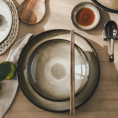 مجموعة أدوات المائدة الخزفية للمطبخ والملعقة ووعاء...